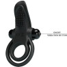 Pretty Love - Double Anneau Vibrant + Stimulateur De Clitoris 10 Vibrations Noir